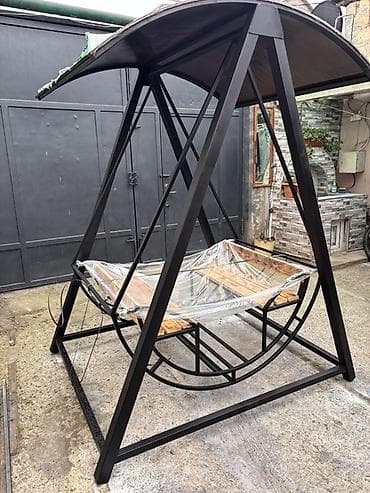 taxta yelləncək: Skamya-yelləncəl, Zontikli, Metal — 1