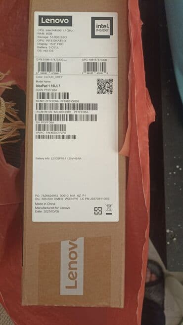 Kompüter və noutbuk aksesuarları: Yeni Lenovo IdeaPad, 15.6 ", Intel Celeron, 512 GB, Ünvandan götürmə — 5