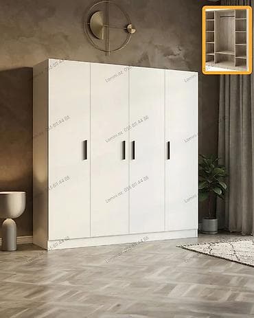 islenmis qapi satiram: 4 Qapılı Dolab Standart ölçülü otaqlar üçün funksional və geniş — 1
