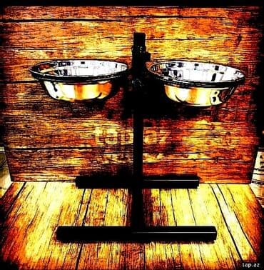 İt üçün yem su qabı ( padstavka ) . Hundurluyu qalxib enir