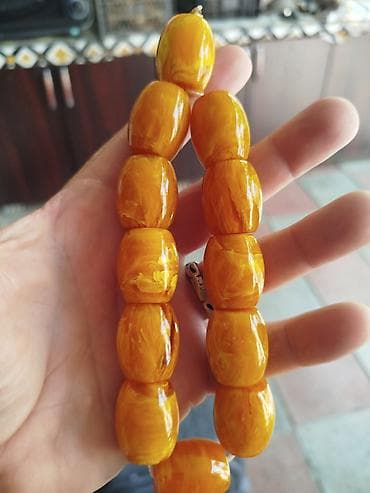 bujuteriya: Məhsul: Səhra kəhrəba tonlarında təsbeh (böyük dənəli) - Material — 1