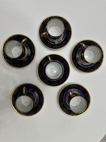 kofe adlari: Qəhvə dəsti, rəng - Göy, Farfor — 1