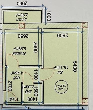 1 otaqlı, Yeni tikili, m. Avtovağzal, 40 kv. m — 1