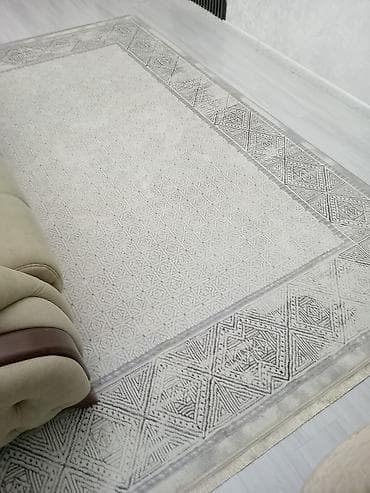 camadan boyuk: Müasir dizaynlı xalça - Rəng: açıq boz/krem tonları, zərif naxışlı - — 5