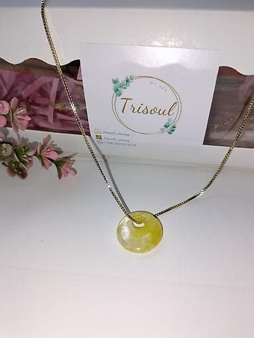 aslan gözü daşı: Trisoul brendindən təbii daş asqılı boyunbağılar - Model: dairəvi — 10