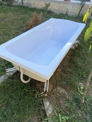 asma tavan hamam: Akril vanna — düzbucaqlı forma, ağ rəng. - Ölçü təxminən: 170×70 sm — 3