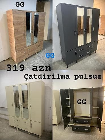 skaflar: Yeni ve Sifarisle 4 Qapili Dolab 319 azn Ölçu 2×47×1.60 Material — 2