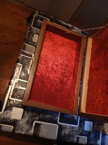 sandık: Ağacdan hazırlanmış əl oyma sandıq/qutu - Material: bərk ağac - Üst — 2