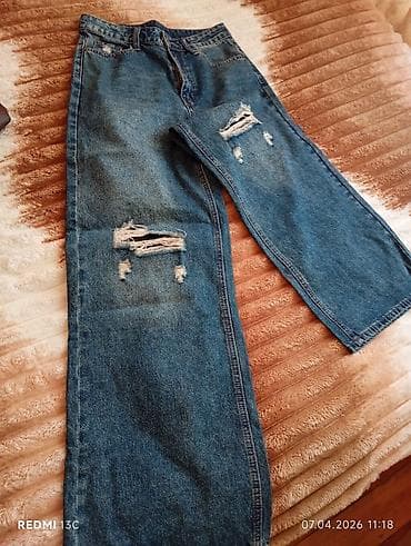 t shirt: Geniş kəsimli cins şalvar - Model: Wide leg / straight kəsim - Rəng — 2