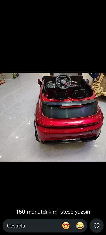 Uşaq üçün elektrik maşınları: Uşaq üçün elektriklə işləyən minik maşını – qırmızı rəngdə “Super Car” — 1