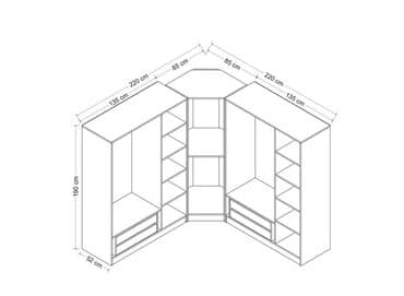 künclük: Künc dolab, Dəhliz üçün, Yataq otağı üçün, Şifonyer, Açılan, Korpuslu, 5 qapı — 4