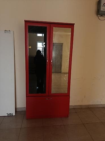 qapilar ev: Qırmızı rəngli iki qapılı şkaf - Material: metal konstruksiya - Ön — 2