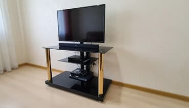 стекло на стол: Б/у, Прямой ТВ стенд, С полками, Стеклянный, Турция — 1