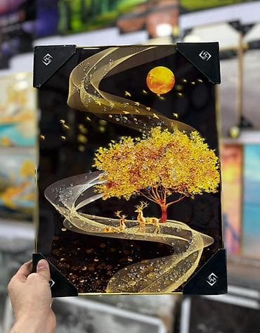 qiz şəkilləri: Məhsul: Dekorativ şüşə tablo kolleksiyası Divar tablosu Ölçü : 40x50 — 8