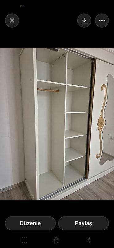 Yataq otağı mebel dəsti - Çarpayı: Yumşaq başlıqla, dalğavari dekorlu — 2