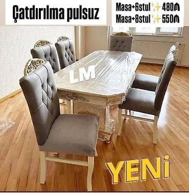 sdul: Möhtəşəm DƏVƏTAC masa dəsti Yüksək keyfiyyətlə Qiymət : Masa 2x1 +6 — 3