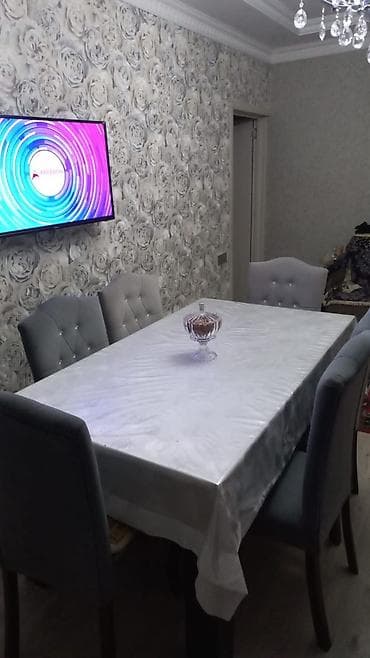 divan ortusu: Qonaq otağı üçün, Açılmayan, Dördbucaq masa, 6 stul — 2