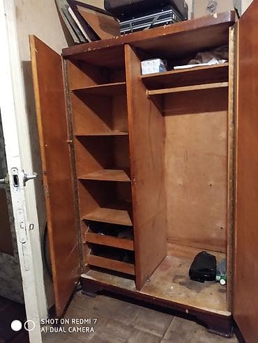 pulsuz dolab: 2 qapılı, Qəhvəyi, Taxta, Açılan, Düz dolab — 2