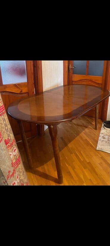 oval xalca: Qonaq masası, İşlənmiş, Açılan, Taxta, Oval masa — 2