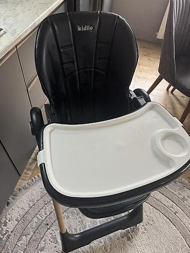 mektebli canta: Kidilo uşaq yemək stulu - Rəng: qara oturacaq, ağ çıxarılan masa - — 3