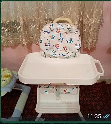 yemek stulu: Uşaq yemək stulu - Rahat və geniş oturacaq, rəqəm naxışlı yumşaq — 2