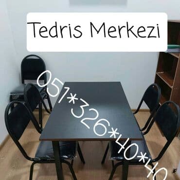 yazı masa: Qonaq otağı üçün, Yeni, Açılan, Dördbucaq masa, 4 stul — 18