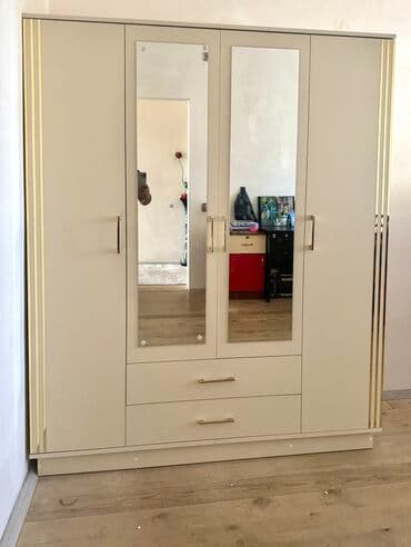 4 qapili dolab: Yeni, Açılan, 4 qapılı Düz dolab, Qarderob, paltar dolabı, Azərbaycan — 1