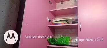 taxt altı: İkiqapılı divar şkafı – çəhrayı - Material: laminat/MDF tipli lövhə - — 3