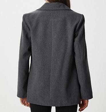 pencəy: Qadınlar üçün klassik boz blezer - Rəng: tünd boz (antrasit) - Kəsim — 2