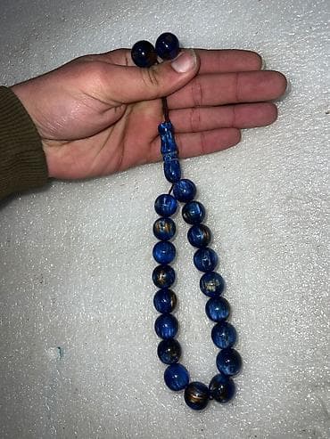 minalı bijuteriyalar: Məhsul: Mavi rəngli təsbeh - Material: Parlaq mavi tonlarda — 2