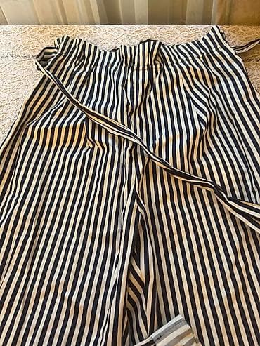 qadin şalvarlari: Zolaqlı şalvar – hündür belli, kəmərli model - Naxış: Dikey zolaqlar — 2