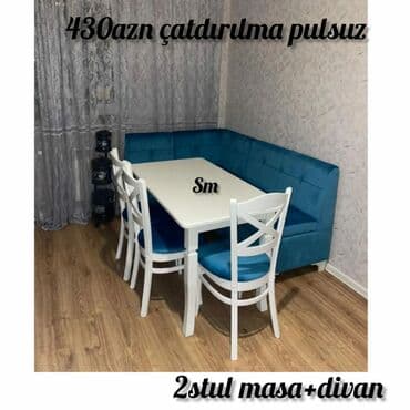 mətbəx ucun divan: ✔️Sifarişlə✔️ *✔️Kuxna üçün dest 1 masa 2 stul künc divan dəsti✨✨* ✔️ — 2