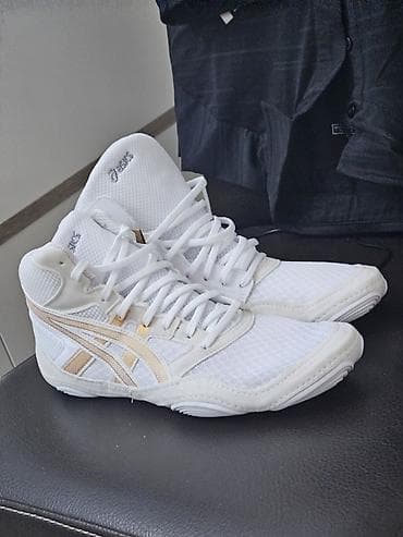 krosofka: ASICS güləş ayaqqabıları - Rəng: ağ, qızılı və krem detallarla - — 1