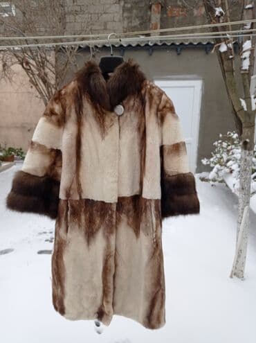 Qadın norka ilə sobol kürkü – təbii xəz, dizə qədər.44-46-48 qeder.az