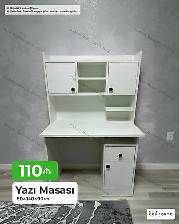 ag masa: Düz masa, Stulsuz, Polkalı, Siyirməli, Sadə laminat — 1