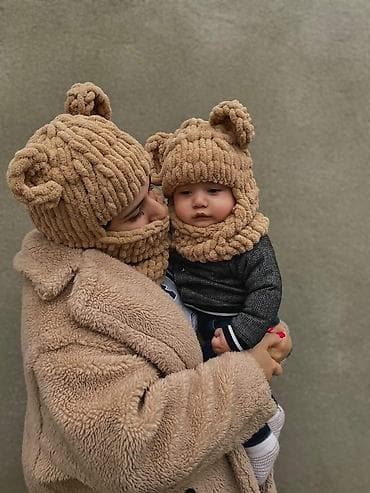 usag geyimi: Xəz kimi yumşaq toxumadan hazırlanmış qış dəsti – qulaqcıqlı papaq — 5