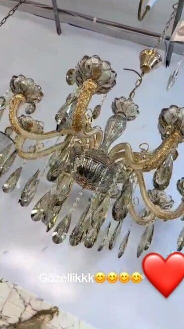 Çılçıraq, 10 və daha çox lampa, Şüşə