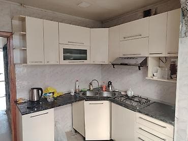 Mətbəx mebel dəsti – L formalı - Rəng: krem (açıq bej), parlaq