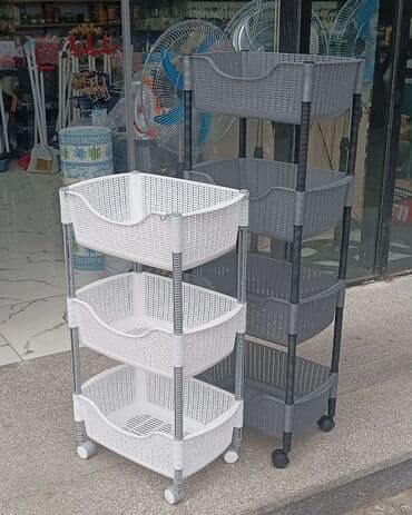 Mətbəx aksesuarları: Meyvə-tərəvəz yiğmaq uçun tekerli şkaf
3 mertebe tekerli — 8