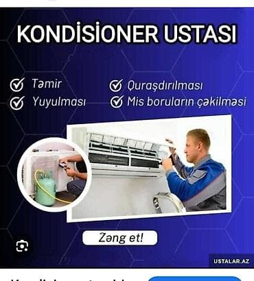 bk kondisaner: Istənilən ünvanda kondisoner quraşdırma.Yuma, Sökülüb yer dəyişmə.Qaz — 1