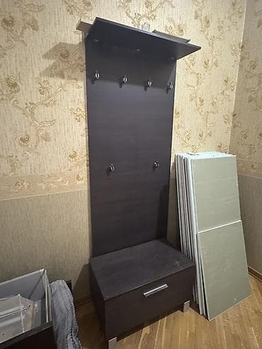 divar skafi: İşlənmiş, 1 qapı, Qəhvəyi, Digər material, Kupe, Düz dolab — 3