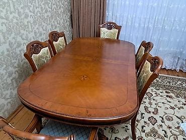 malaziya masa: Qonaq otağı üçün, Oval masa, 8 stul — 2