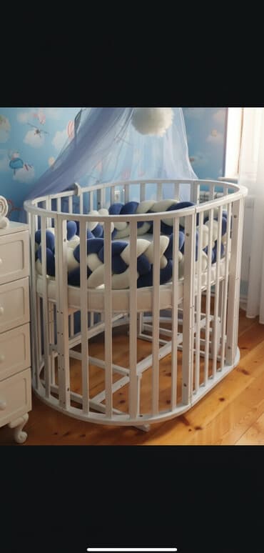 yeni doğulmuş uşaq tortları: Oğlan və qız üçün, Yeni, Yumru, Beşik, Dəst ilə, Matras ilə, Yellənmə mexanizm ilə — 1