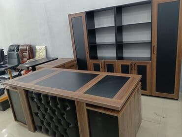 Ofis mebel dəsti - Tərkib: əsas iş masası, yardımçı L-forma masa/yan