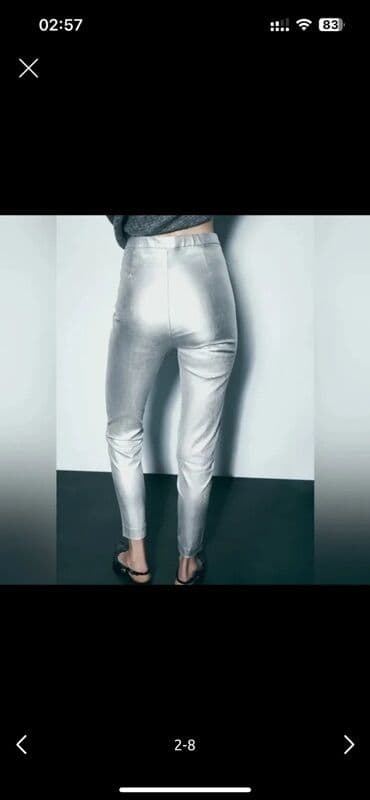 2023 eynek modelleri: Zara metalik şalvar. bir iki defe geyilib — 8