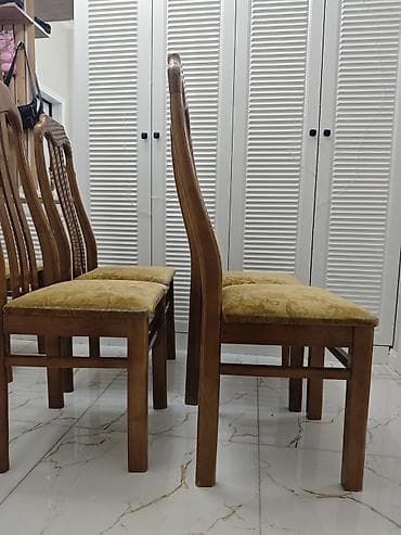 mermer masalar: Mətbəx üçün, İşlənmiş, Qatlanmayan, rəng - Sarı Stul — 3