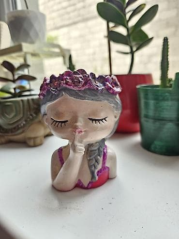 qab gulleri sekilleri: Dekorativ mini dibçəklər və qələm/qutu stendləri dəsti - Retro — 6