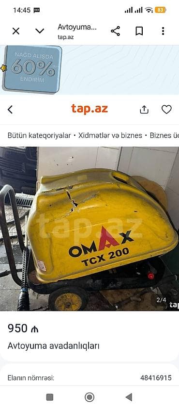 Avtoyuma avadanlıqları dəsti Tərkib: -Salam evvale az işlənmiş