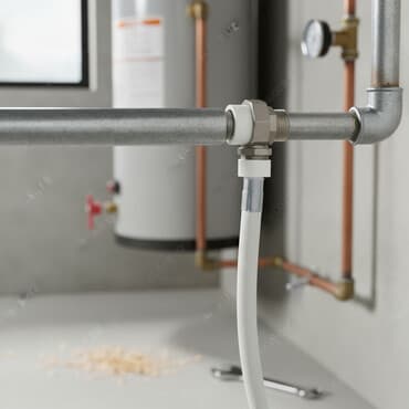 Bu, ağ rəngli polipropilen birləşdirici hissəyə malik metal