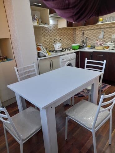 stol stul işlenmiş: Yeni, Dördbucaq masa, 6 stul, Açılmayan, Stullar ilə, Metal, Azərbaycan — 8